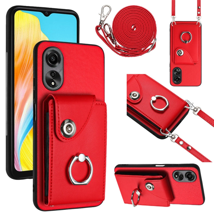 Organ Card Bag Ring Holder Phone Case with Long Lanyard, For OPPO A3 Pro 5G, For OPPO F25 Pro 5G India, For OPPO Reno11 F Thai Version, For OPPO Reno11 Global, For OPPO Reno11 Pro Global, For OPPO A58/A58x/A1x/A2x, For OPPO A38 4G / A18 4G Global      ...