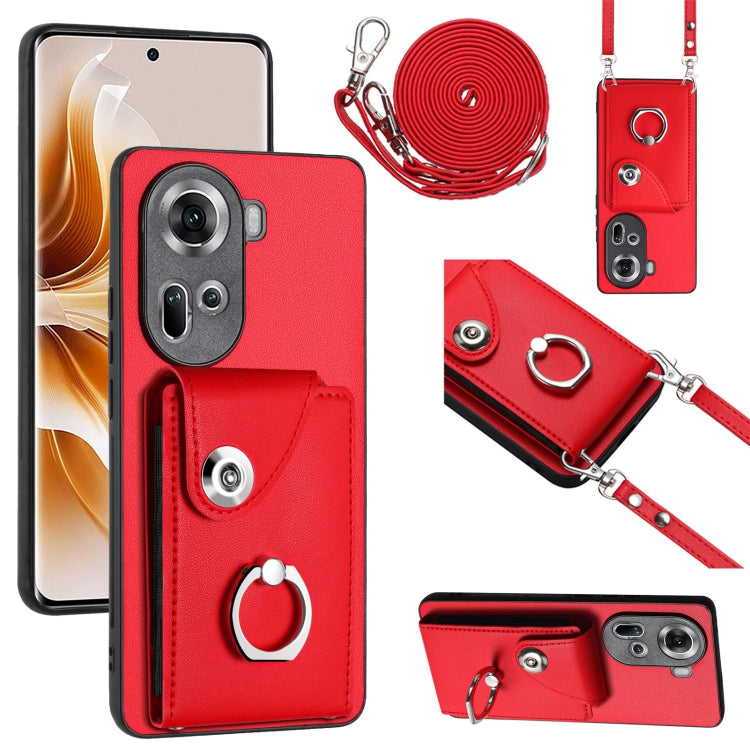 Organ Card Bag Ring Holder Phone Case with Long Lanyard, For OPPO A3 Pro 5G, For OPPO F25 Pro 5G India, For OPPO Reno11 F Thai Version, For OPPO Reno11 Global, For OPPO Reno11 Pro Global, For OPPO A58/A58x/A1x/A2x, For OPPO A38 4G / A18 4G Global      ...