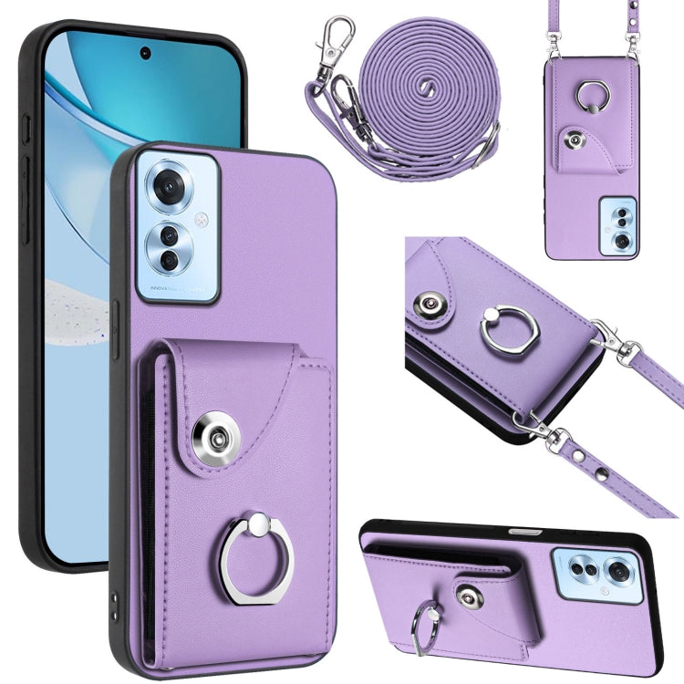 Organ Card Bag Ring Holder Phone Case with Long Lanyard, For OPPO A3 Pro 5G, For OPPO F25 Pro 5G India, For OPPO Reno11 F Thai Version, For OPPO Reno11 Global, For OPPO Reno11 Pro Global, For OPPO A58/A58x/A1x/A2x, For OPPO A38 4G / A18 4G Global      ...