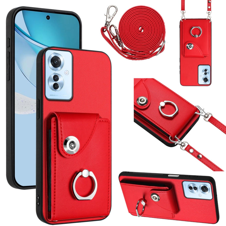 Organ Card Bag Ring Holder Phone Case with Long Lanyard, For OPPO A3 Pro 5G, For OPPO F25 Pro 5G India, For OPPO Reno11 F Thai Version, For OPPO Reno11 Global, For OPPO Reno11 Pro Global, For OPPO A58/A58x/A1x/A2x, For OPPO A38 4G / A18 4G Global      ...