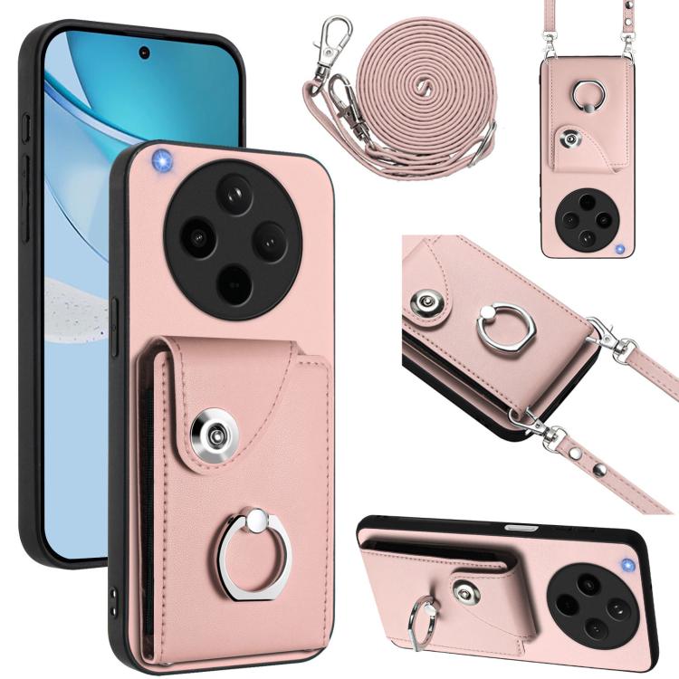 Organ Card Bag Ring Holder Phone Case with Long Lanyard, For OPPO A5 4G / F29 5G, For OPPO Find X8s+, For OPPO Find X8s, For OPPO Find X8 Ultra, For OPPO A5 Energy / A5 Pro Global, For OPPO A3 Pro Global / A3 Energy, For OPPO Reno12 Pro Global         ...