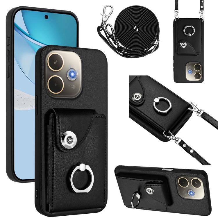 Organ Card Bag Ring Holder Phone Case with Long Lanyard, For OPPO A5 4G / F29 5G, For OPPO Find X8s+, For OPPO Find X8s, For OPPO Find X8 Ultra, For OPPO A5 Energy / A5 Pro Global, For OPPO A3 Pro Global / A3 Energy, For OPPO Reno12 Pro Global         ...