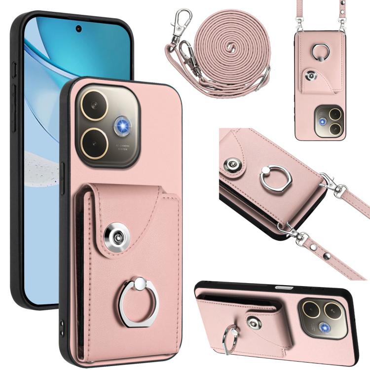 Organ Card Bag Ring Holder Phone Case with Long Lanyard, For OPPO A5 4G / F29 5G, For OPPO Find X8s+, For OPPO Find X8s, For OPPO Find X8 Ultra, For OPPO A5 Energy / A5 Pro Global, For OPPO A3 Pro Global / A3 Energy, For OPPO Reno12 Pro Global         ...