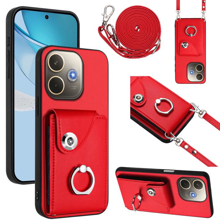 Organ Card Bag Ring Holder Phone Case with Long Lanyard, For OPPO A5 4G / F29 5G, For OPPO Find X8s+, For OPPO Find X8s, For OPPO Find X8 Ultra, For OPPO A5 Energy / A5 Pro Global, For OPPO A3 Pro Global / A3 Energy, For OPPO Reno12 Pro Global         ...