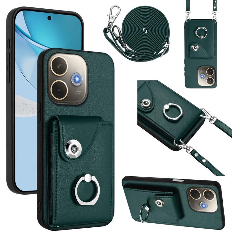 Organ Card Bag Ring Holder Phone Case with Long Lanyard, For OPPO A5 4G / F29 5G, For OPPO Find X8s+, For OPPO Find X8s, For OPPO Find X8 Ultra, For OPPO A5 Energy / A5 Pro Global, For OPPO A3 Pro Global / A3 Energy, For OPPO Reno12 Pro Global         ...