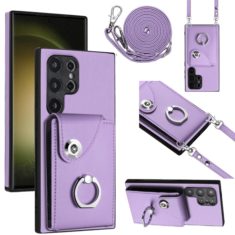 Organ Card Bag Ring Holder Phone Case with Long Lanyard, For Samsung Galaxy A55, For Samsung Galaxy A35, For Samsung Galaxy S24 Ultra 5G, For Samsung Galaxy S24+ 5G, For Samsung Galaxy S24 5G, For Samsung Galaxy A15 4G, For Samsung Galaxy A05          ...