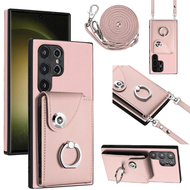 Organ Card Bag Ring Holder Phone Case with Long Lanyard, For Samsung Galaxy A55, For Samsung Galaxy A35, For Samsung Galaxy S24 Ultra 5G, For Samsung Galaxy S24+ 5G, For Samsung Galaxy S24 5G, For Samsung Galaxy A15 4G, For Samsung Galaxy A05          ...