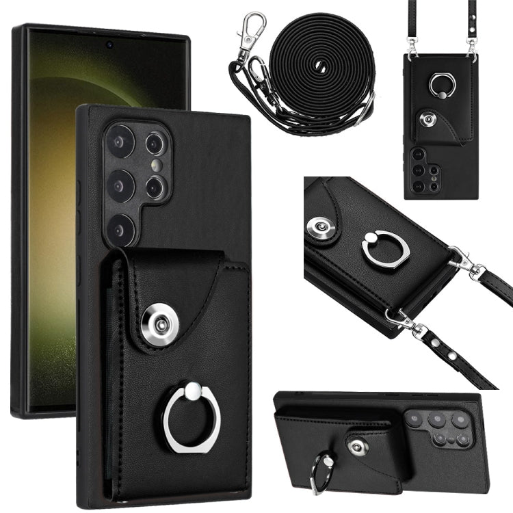 Organ Card Bag Ring Holder Phone Case with Long Lanyard, For Samsung Galaxy A55, For Samsung Galaxy A35, For Samsung Galaxy S24 Ultra 5G, For Samsung Galaxy S24+ 5G, For Samsung Galaxy S24 5G, For Samsung Galaxy A15 4G, For Samsung Galaxy A05          ...