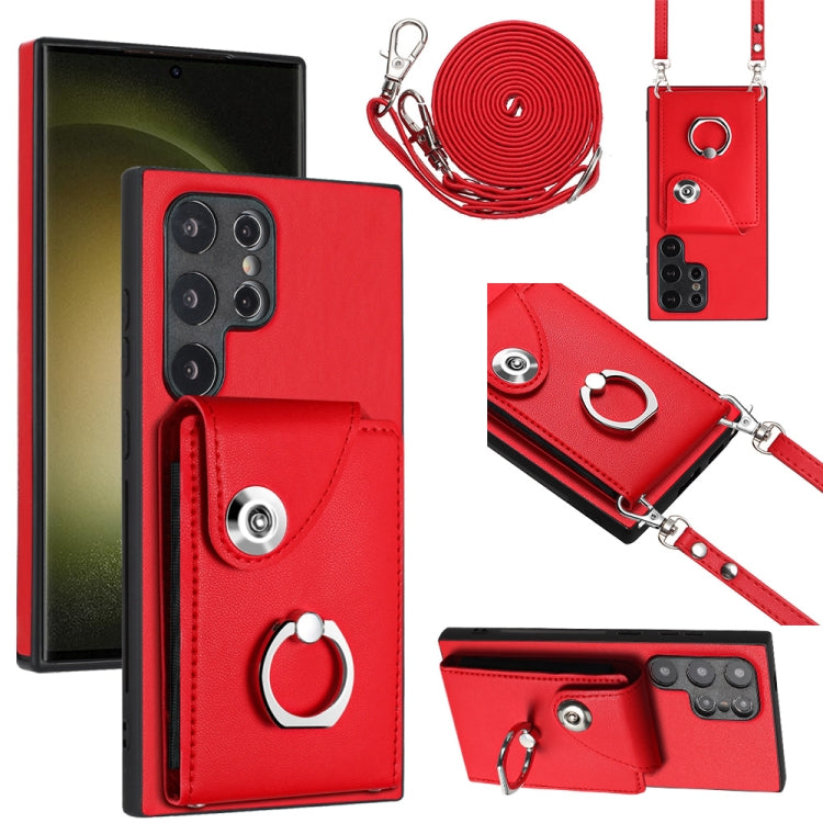 Organ Card Bag Ring Holder Phone Case with Long Lanyard, For Samsung Galaxy A55, For Samsung Galaxy A35, For Samsung Galaxy S24 Ultra 5G, For Samsung Galaxy S24+ 5G, For Samsung Galaxy S24 5G, For Samsung Galaxy A15 4G, For Samsung Galaxy A05          ...