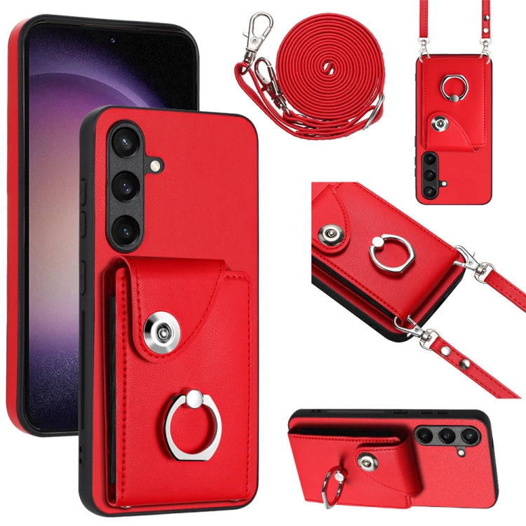 Organ Card Bag Ring Holder Phone Case with Long Lanyard, For Samsung Galaxy A55, For Samsung Galaxy A35, For Samsung Galaxy S24 Ultra 5G, For Samsung Galaxy S24+ 5G, For Samsung Galaxy S24 5G, For Samsung Galaxy A15 4G, For Samsung Galaxy A05          ...
