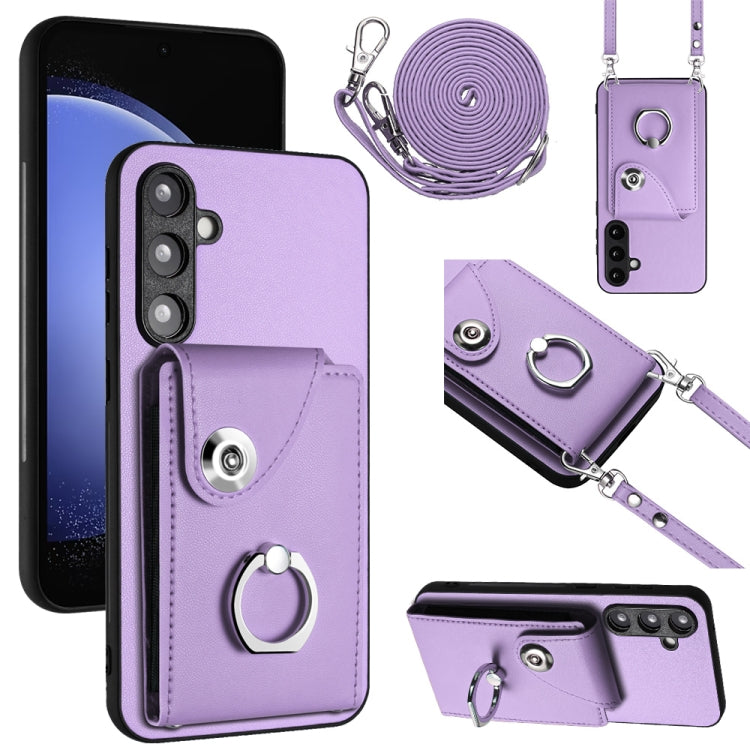 Organ Card Bag Ring Holder Phone Case with Long Lanyard, For Samsung Galaxy A25 5G, For Samsung Galaxy S23 FE 5G, For Samsung Galaxy A24 4G, For Samsung Galaxy A04e/M04/F04 4G, For Samsung Galaxy A34 5G, For Samsung Galaxy A54 5G                       ...
