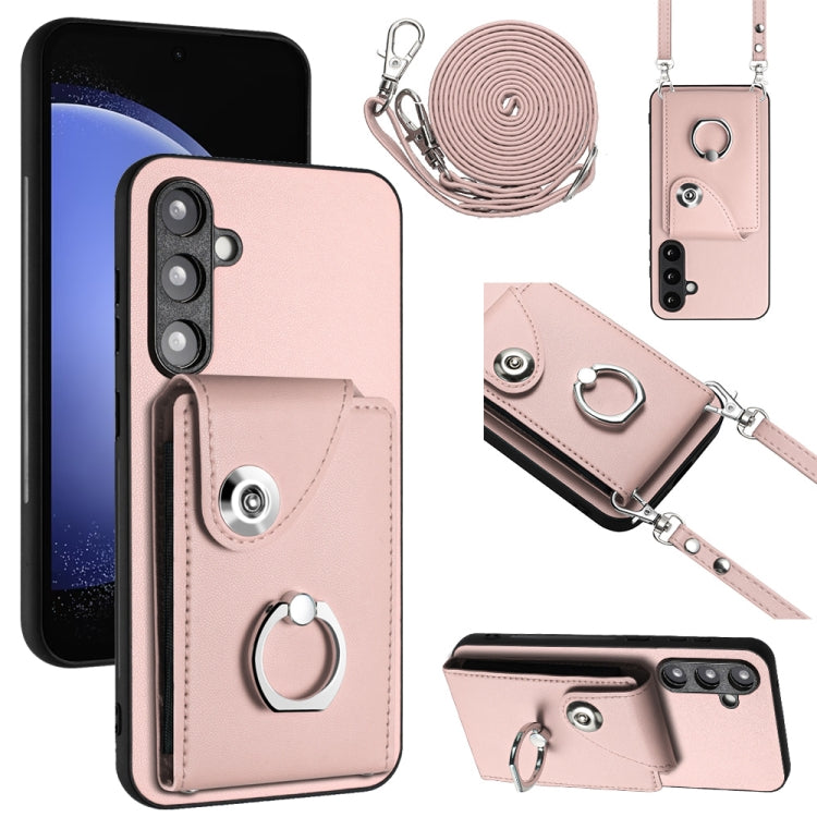 Organ Card Bag Ring Holder Phone Case with Long Lanyard, For Samsung Galaxy A25 5G, For Samsung Galaxy S23 FE 5G, For Samsung Galaxy A24 4G, For Samsung Galaxy A04e/M04/F04 4G, For Samsung Galaxy A34 5G, For Samsung Galaxy A54 5G                       ...