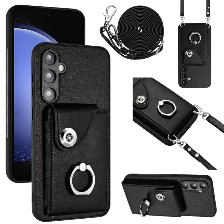 Organ Card Bag Ring Holder Phone Case with Long Lanyard, For Samsung Galaxy A25 5G, For Samsung Galaxy S23 FE 5G, For Samsung Galaxy A24 4G, For Samsung Galaxy A04e/M04/F04 4G, For Samsung Galaxy A34 5G, For Samsung Galaxy A54 5G                       ...