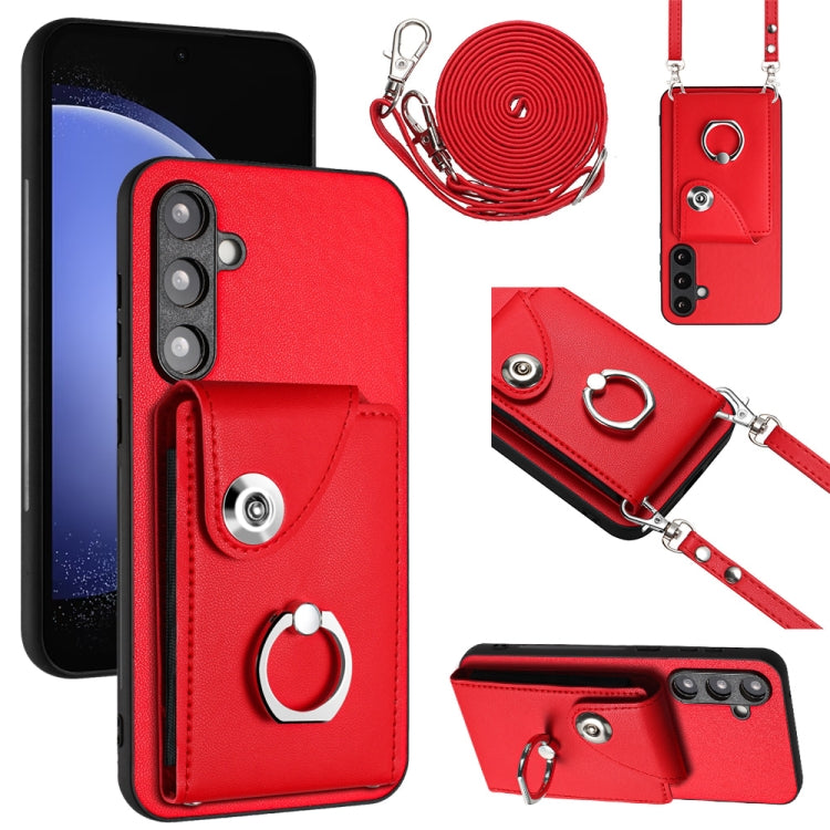 Organ Card Bag Ring Holder Phone Case with Long Lanyard, For Samsung Galaxy A25 5G, For Samsung Galaxy S23 FE 5G, For Samsung Galaxy A24 4G, For Samsung Galaxy A04e/M04/F04 4G, For Samsung Galaxy A34 5G, For Samsung Galaxy A54 5G                       ...