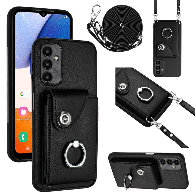 Organ Card Bag Ring Holder Phone Case with Long Lanyard, For Samsung Galaxy A25 5G, For Samsung Galaxy S23 FE 5G, For Samsung Galaxy A24 4G, For Samsung Galaxy A04e/M04/F04 4G, For Samsung Galaxy A34 5G, For Samsung Galaxy A54 5G                       ...