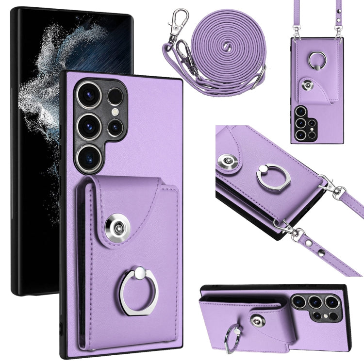 Organ Card Bag Ring Holder Phone Case with Long Lanyard, For Samsung Galaxy A25 5G, For Samsung Galaxy S23 FE 5G, For Samsung Galaxy A24 4G, For Samsung Galaxy A04e/M04/F04 4G, For Samsung Galaxy A34 5G, For Samsung Galaxy A54 5G                       ...