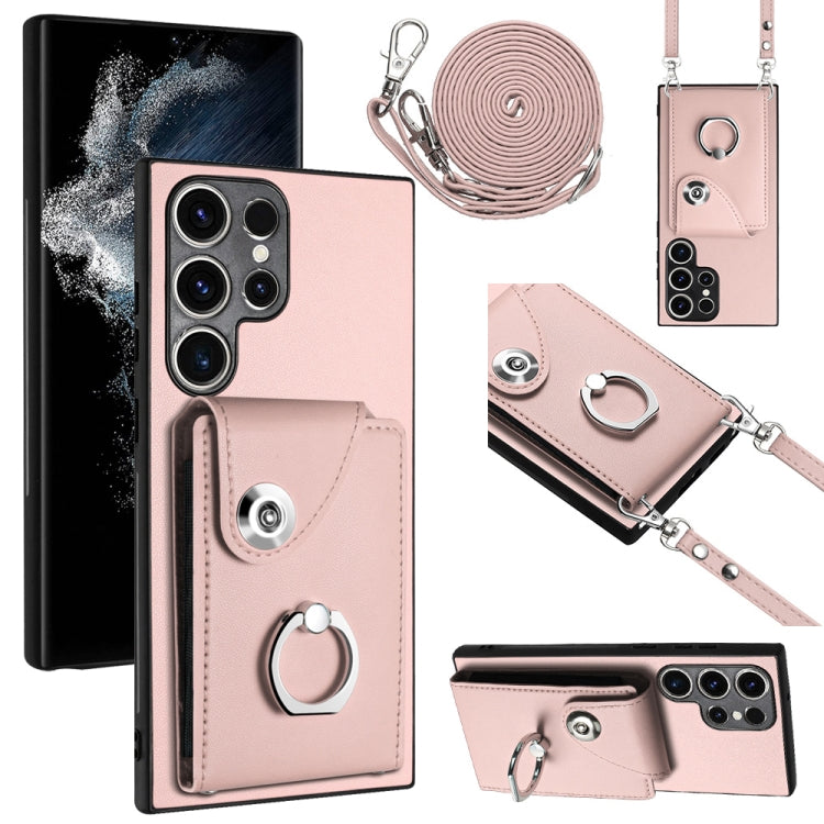 Organ Card Bag Ring Holder Phone Case with Long Lanyard, For Samsung Galaxy A25 5G, For Samsung Galaxy S23 FE 5G, For Samsung Galaxy A24 4G, For Samsung Galaxy A04e/M04/F04 4G, For Samsung Galaxy A34 5G, For Samsung Galaxy A54 5G                       ...