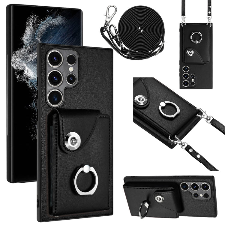 Organ Card Bag Ring Holder Phone Case with Long Lanyard, For Samsung Galaxy A25 5G, For Samsung Galaxy S23 FE 5G, For Samsung Galaxy A24 4G, For Samsung Galaxy A04e/M04/F04 4G, For Samsung Galaxy A34 5G, For Samsung Galaxy A54 5G                       ...