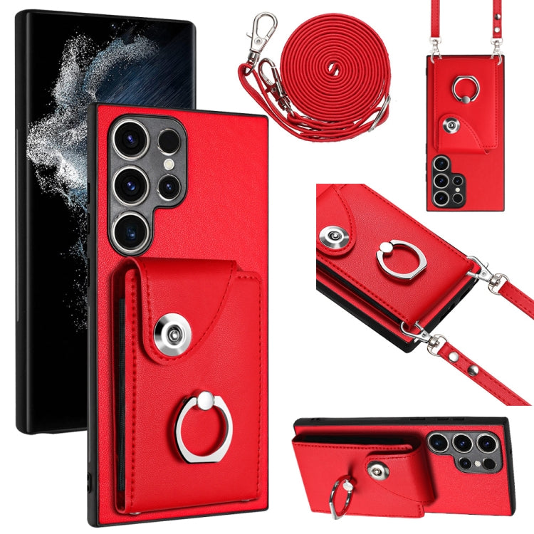 Organ Card Bag Ring Holder Phone Case with Long Lanyard, For Samsung Galaxy A25 5G, For Samsung Galaxy S23 FE 5G, For Samsung Galaxy A24 4G, For Samsung Galaxy A04e/M04/F04 4G, For Samsung Galaxy A34 5G, For Samsung Galaxy A54 5G                       ...