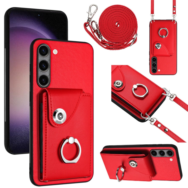 Organ Card Bag Ring Holder Phone Case with Long Lanyard, For Samsung Galaxy A25 5G, For Samsung Galaxy S23 FE 5G, For Samsung Galaxy A24 4G, For Samsung Galaxy A04e/M04/F04 4G, For Samsung Galaxy A34 5G, For Samsung Galaxy A54 5G                       ...
