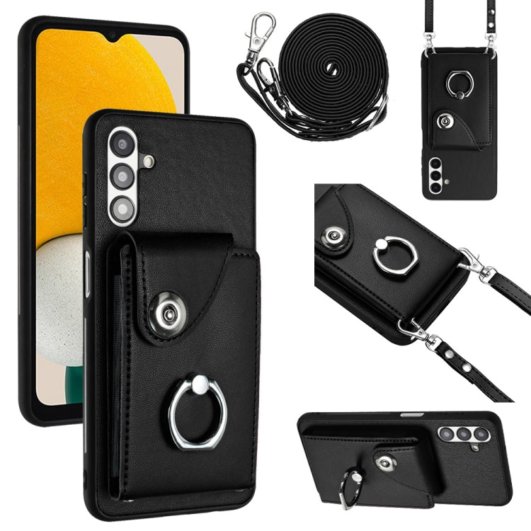 Organ Card Bag Ring Holder Phone Case with Long Lanyard, For Samsung Galaxy S23 5G, For Samsung Galaxy A14 5G, For Samsung Galaxy A04 4G, For Samsung Galaxy A13 5G / A04s, For Samsung Galaxy S20 FE, For Samsung Galaxy A23 165.4mm                       ...