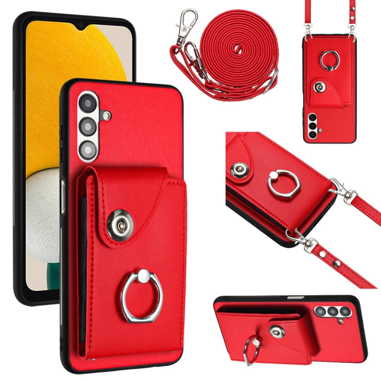 Organ Card Bag Ring Holder Phone Case with Long Lanyard, For Samsung Galaxy S23 5G, For Samsung Galaxy A14 5G, For Samsung Galaxy A04 4G, For Samsung Galaxy A13 5G / A04s, For Samsung Galaxy S20 FE, For Samsung Galaxy A23 165.4mm                       ...