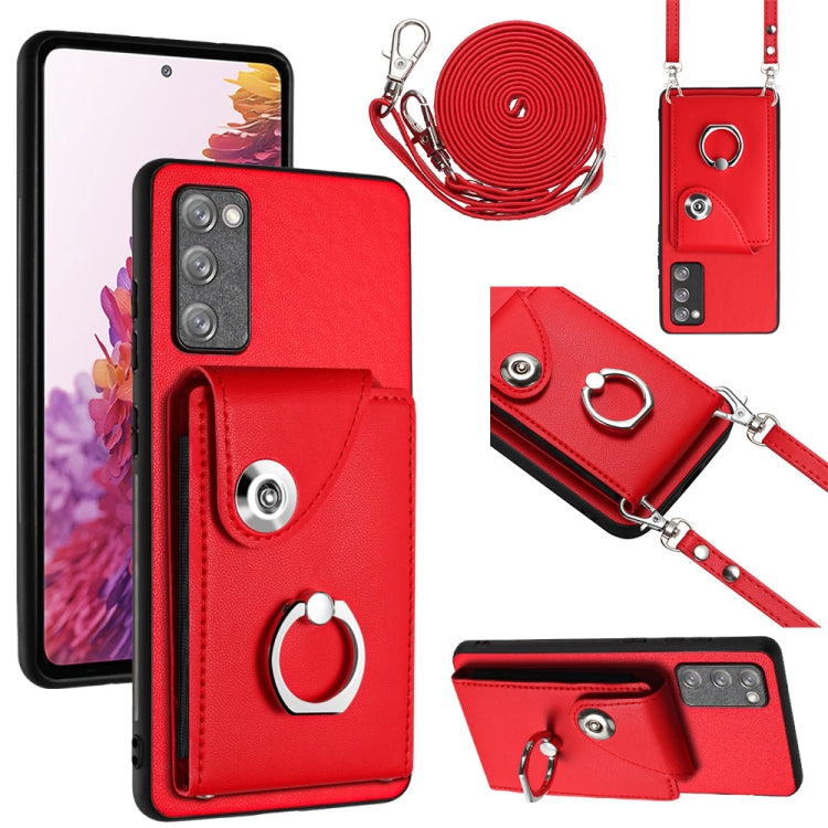 Organ Card Bag Ring Holder Phone Case with Long Lanyard, For Samsung Galaxy S23 5G, For Samsung Galaxy A14 5G, For Samsung Galaxy A04 4G, For Samsung Galaxy A13 5G / A04s, For Samsung Galaxy S20 FE, For Samsung Galaxy A23 165.4mm                       ...