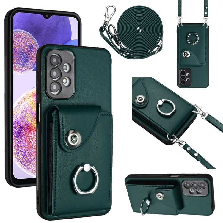 Organ Card Bag Ring Holder Phone Case with Long Lanyard, For Samsung Galaxy S23 5G, For Samsung Galaxy A14 5G, For Samsung Galaxy A04 4G, For Samsung Galaxy A13 5G / A04s, For Samsung Galaxy S20 FE, For Samsung Galaxy A23 165.4mm                       ...