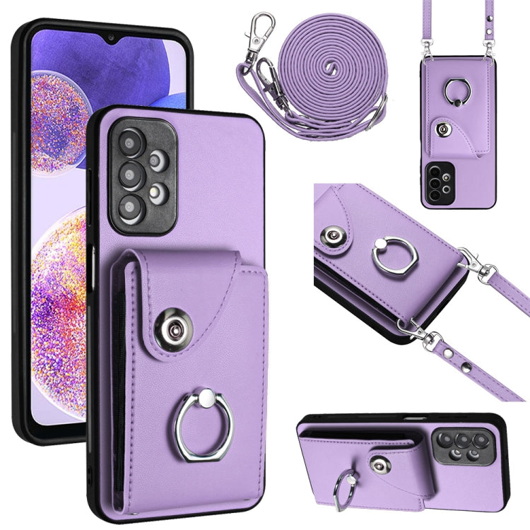 Organ Card Bag Ring Holder Phone Case with Long Lanyard, For Samsung Galaxy S23 5G, For Samsung Galaxy A14 5G, For Samsung Galaxy A04 4G, For Samsung Galaxy A13 5G / A04s, For Samsung Galaxy S20 FE, For Samsung Galaxy A23 165.4mm                       ...