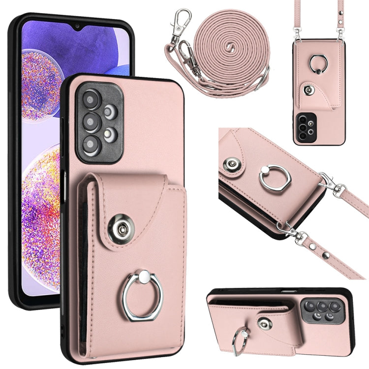Organ Card Bag Ring Holder Phone Case with Long Lanyard, For Samsung Galaxy S23 5G, For Samsung Galaxy A14 5G, For Samsung Galaxy A04 4G, For Samsung Galaxy A13 5G / A04s, For Samsung Galaxy S20 FE, For Samsung Galaxy A23 165.4mm                       ...