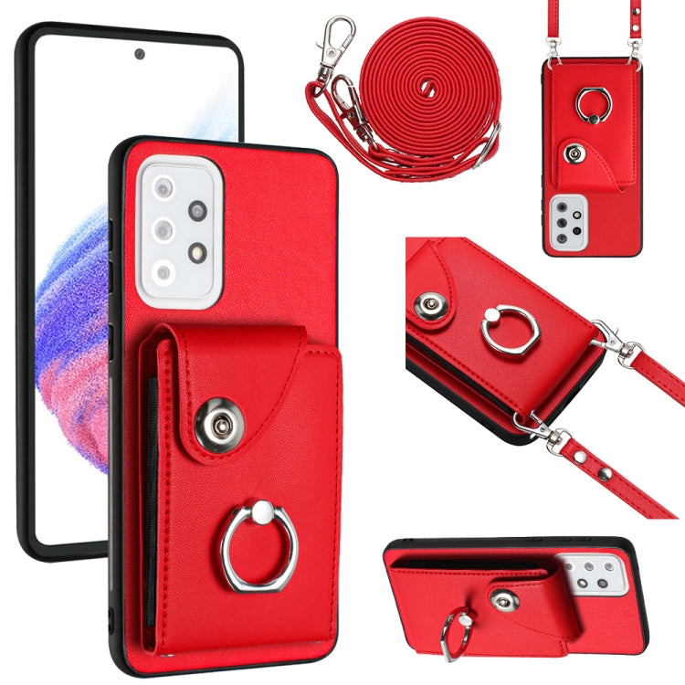 Organ Card Bag Ring Holder Phone Case with Long Lanyard, For Samsung Galaxy S23 5G, For Samsung Galaxy A14 5G, For Samsung Galaxy A04 4G, For Samsung Galaxy A13 5G / A04s, For Samsung Galaxy S20 FE, For Samsung Galaxy A23 165.4mm                       ...