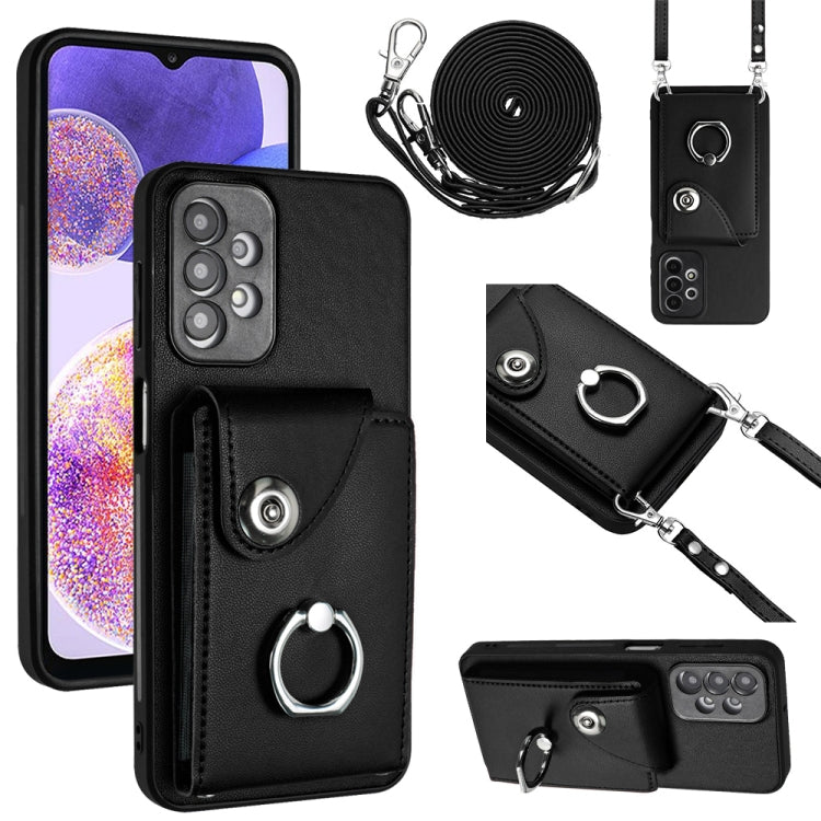 Organ Card Bag Ring Holder Phone Case with Long Lanyard, For Samsung Galaxy A13 4G, For Samsung Galaxy S22 Ultra 5G, For Samsung Galaxy S22+ 5G, For Samsung Galaxy S22 5G, For Samsung Galaxy S21 FE 5G, For Samsung Galaxy A52 5G, For Samsung Galaxy A12