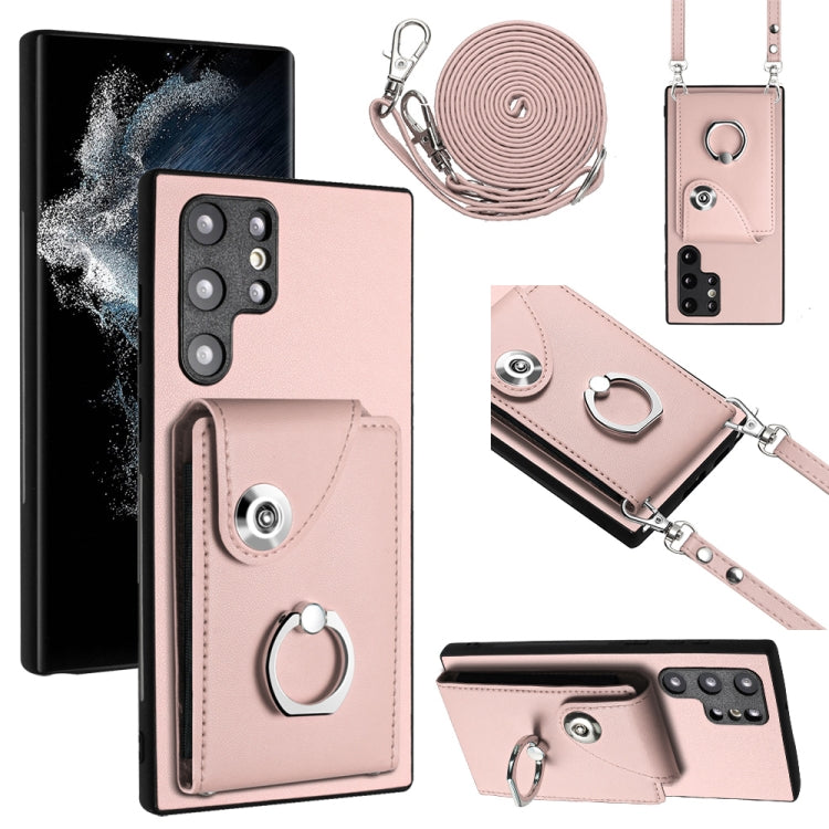 Organ Card Bag Ring Holder Phone Case with Long Lanyard, For Samsung Galaxy A13 4G, For Samsung Galaxy S22 Ultra 5G, For Samsung Galaxy S22+ 5G, For Samsung Galaxy S22 5G, For Samsung Galaxy S21 FE 5G, For Samsung Galaxy A52 5G, For Samsung Galaxy A12