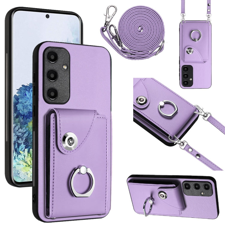 Organ Card Bag Ring Holder Phone Case with Long Lanyard, For Samsung Galaxy A55, For Samsung Galaxy A35, For Samsung Galaxy S24 Ultra 5G, For Samsung Galaxy S24+ 5G, For Samsung Galaxy S24 5G, For Samsung Galaxy A15 4G, For Samsung Galaxy A05          ...