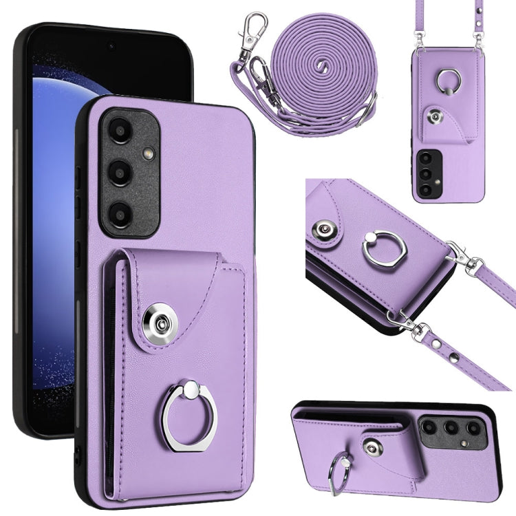 Organ Card Bag Ring Holder Phone Case with Long Lanyard, For Samsung Galaxy A55, For Samsung Galaxy A35, For Samsung Galaxy S24 Ultra 5G, For Samsung Galaxy S24+ 5G, For Samsung Galaxy S24 5G, For Samsung Galaxy A15 4G, For Samsung Galaxy A05          ...