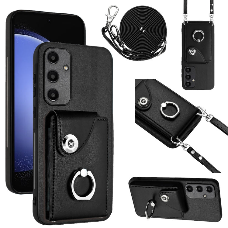 Organ Card Bag Ring Holder Phone Case with Long Lanyard, For Samsung Galaxy A55, For Samsung Galaxy A35, For Samsung Galaxy S24 Ultra 5G, For Samsung Galaxy S24+ 5G, For Samsung Galaxy S24 5G, For Samsung Galaxy A15 4G, For Samsung Galaxy A05          ...