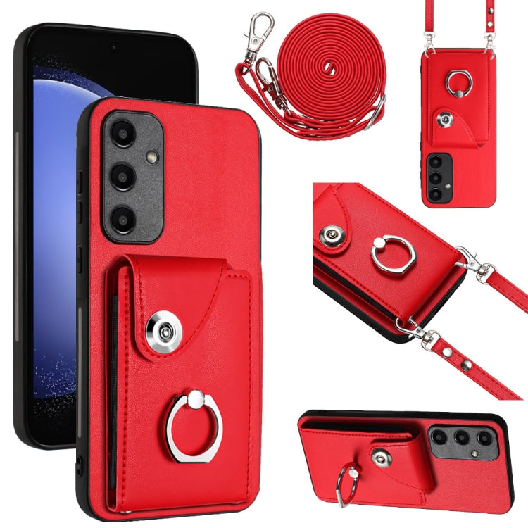 Organ Card Bag Ring Holder Phone Case with Long Lanyard, For Samsung Galaxy A55, For Samsung Galaxy A35, For Samsung Galaxy S24 Ultra 5G, For Samsung Galaxy S24+ 5G, For Samsung Galaxy S24 5G, For Samsung Galaxy A15 4G, For Samsung Galaxy A05          ...