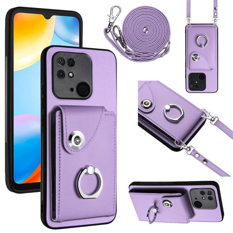 Organ Card Bag Ring Holder Phone Case with Long Lanyard, For Xiaomi Redmi 12C / 11A, For Xiaomi Redmi 10C