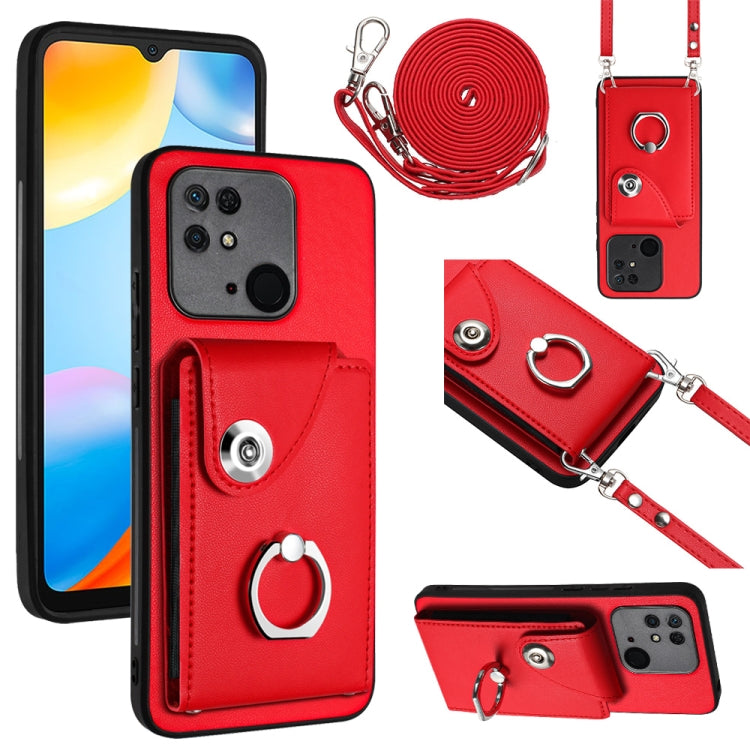 Organ Card Bag Ring Holder Phone Case with Long Lanyard, For Xiaomi Redmi 12C / 11A, For Xiaomi Redmi 10C