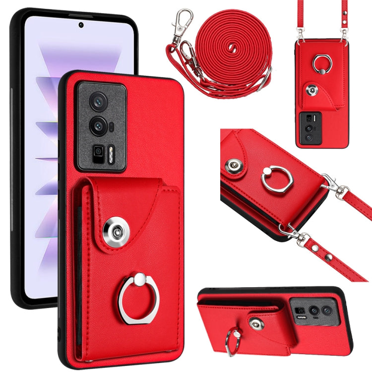 Organ Card Bag Ring Holder Phone Case with Long Lanyard, For Xiaomi Redmi Note 12 Turbo, For Xiaomi Redmi K60 / K60 Pro, For Xiaomi Redmi Note 12S 4G Global, For Xiaomi Redmi 12 4G Global, For Xiaomi Redmi Note 12 Pro+ 5G Global                        ...