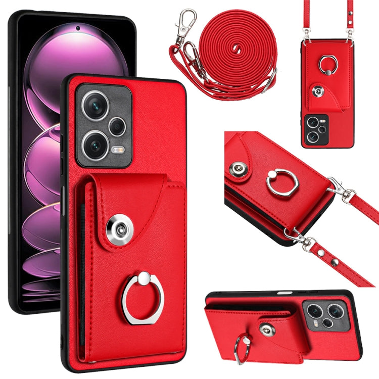Organ Card Bag Ring Holder Phone Case with Long Lanyard, For Xiaomi Redmi Note 12 Turbo, For Xiaomi Redmi K60 / K60 Pro, For Xiaomi Redmi Note 12S 4G Global, For Xiaomi Redmi 12 4G Global, For Xiaomi Redmi Note 12 Pro+ 5G Global                        ...
