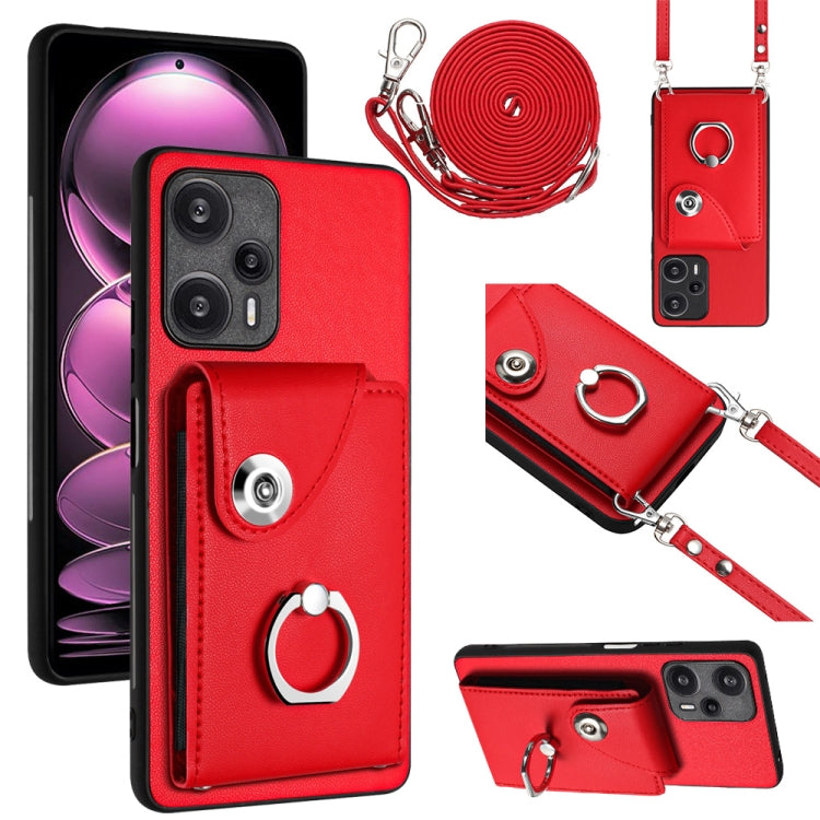 Organ Card Bag Ring Holder Phone Case with Long Lanyard, For Xiaomi Redmi Note 12 Turbo, For Xiaomi Redmi K60 / K60 Pro, For Xiaomi Redmi Note 12S 4G Global, For Xiaomi Redmi 12 4G Global, For Xiaomi Redmi Note 12 Pro+ 5G Global                        ...