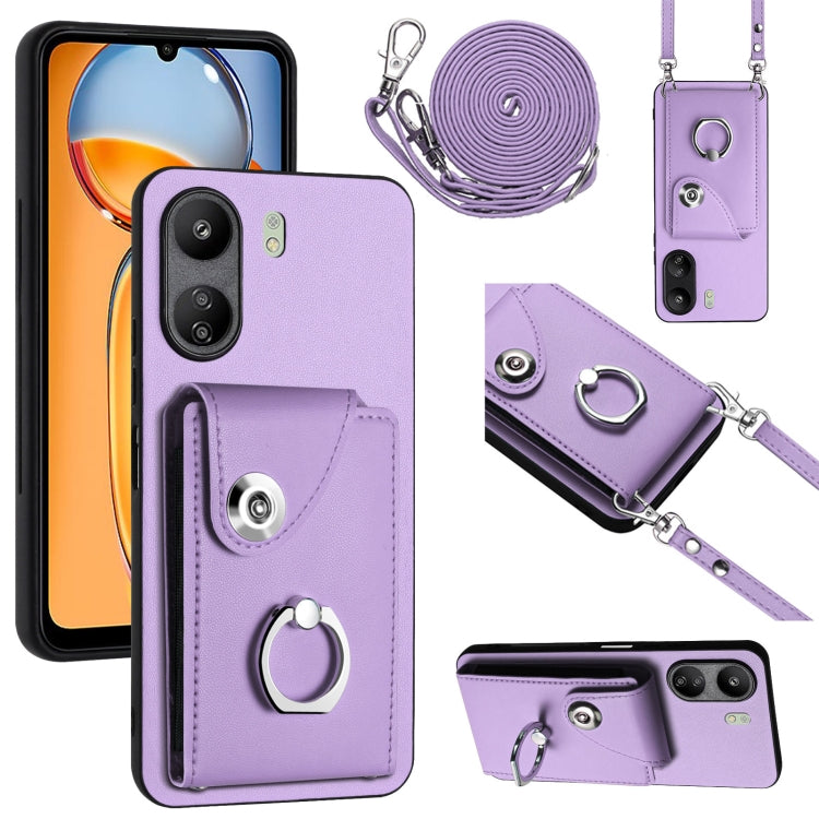 Organ Card Bag Ring Holder Phone Case with Long Lanyard, For Xiaomi Redmi A3 4G, For Xiaomi Redmi Note 13 Pro 4G Global, For Xiaomi Redmi Note 13 4G Global, For Xiaomi Redmi 13C 5G / Redmi 13R, For Xiaomi Redmi 13C 4G / Poco C65                        ...