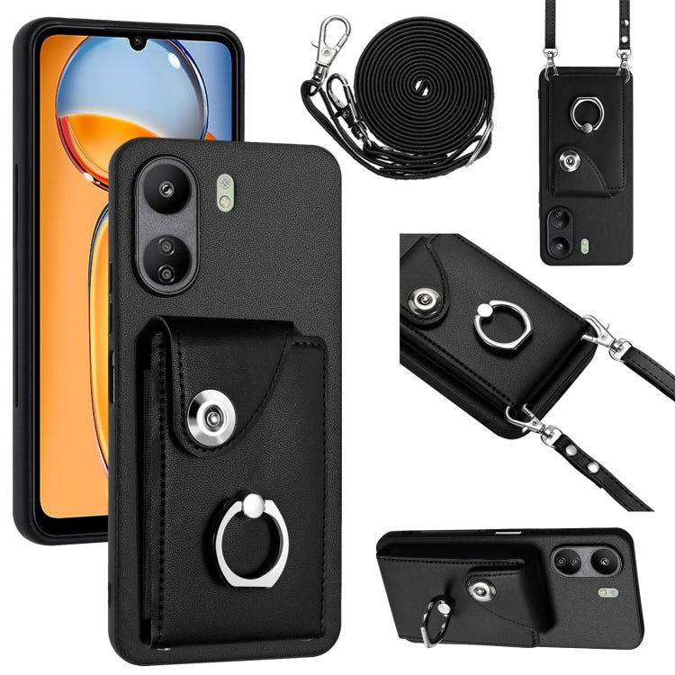 Organ Card Bag Ring Holder Phone Case with Long Lanyard, For Xiaomi Redmi A3 4G, For Xiaomi Redmi Note 13 Pro 4G Global, For Xiaomi Redmi Note 13 4G Global, For Xiaomi Redmi 13C 5G / Redmi 13R, For Xiaomi Redmi 13C 4G / Poco C65                        ...