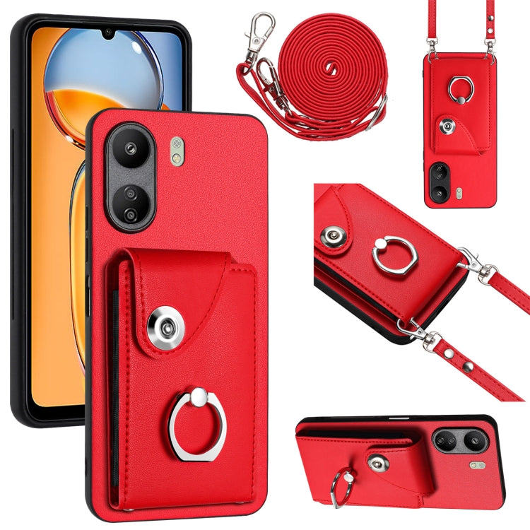 Organ Card Bag Ring Holder Phone Case with Long Lanyard, For Xiaomi Redmi A3 4G, For Xiaomi Redmi Note 13 Pro 4G Global, For Xiaomi Redmi Note 13 4G Global, For Xiaomi Redmi 13C 5G / Redmi 13R, For Xiaomi Redmi 13C 4G / Poco C65                        ...