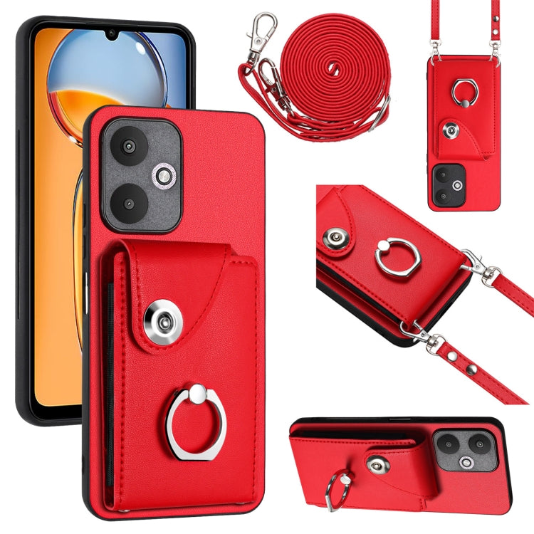 Organ Card Bag Ring Holder Phone Case with Long Lanyard, For Xiaomi Redmi A3 4G, For Xiaomi Redmi Note 13 Pro 4G Global, For Xiaomi Redmi Note 13 4G Global, For Xiaomi Redmi 13C 5G / Redmi 13R, For Xiaomi Redmi 13C 4G / Poco C65                        ...