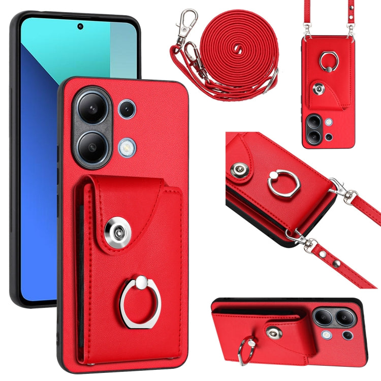 Organ Card Bag Ring Holder Phone Case with Long Lanyard, For Xiaomi Redmi A3 4G, For Xiaomi Redmi Note 13 Pro 4G Global, For Xiaomi Redmi Note 13 4G Global, For Xiaomi Redmi 13C 5G / Redmi 13R, For Xiaomi Redmi 13C 4G / Poco C65                        ...