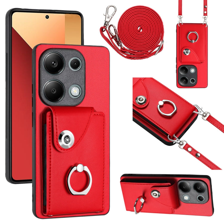 Organ Card Bag Ring Holder Phone Case with Long Lanyard, For Xiaomi Redmi A3 4G, For Xiaomi Redmi Note 13 Pro 4G Global, For Xiaomi Redmi Note 13 4G Global, For Xiaomi Redmi 13C 5G / Redmi 13R, For Xiaomi Redmi 13C 4G / Poco C65                        ...
