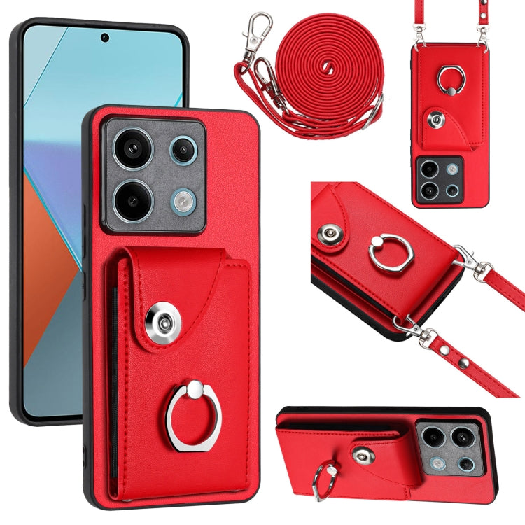 Organ Card Bag Ring Holder Phone Case with Long Lanyard, For Xiaomi Redmi A3 4G, For Xiaomi Redmi Note 13 Pro 4G Global, For Xiaomi Redmi Note 13 4G Global, For Xiaomi Redmi 13C 5G / Redmi 13R, For Xiaomi Redmi 13C 4G / Poco C65                        ...