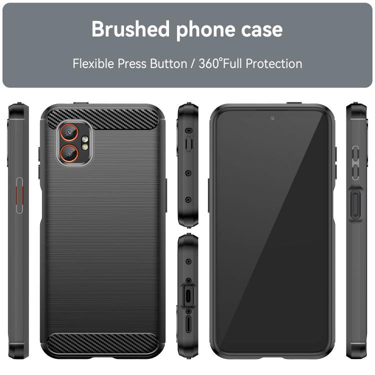 Carbon Fiber Brushed Texture TPU Phone Case, For Samsung Galaxy Xcover 7 Pro, For Samsung Galaxy Jump 3, For Samsung Galaxy Xcover 7